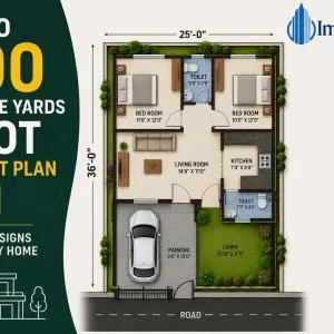 Modern small plot layout plan with efficient space planning