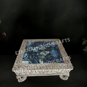 Modern silver designer chowki