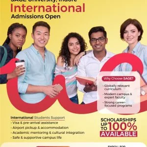 International admissions open 2026 sage university indore