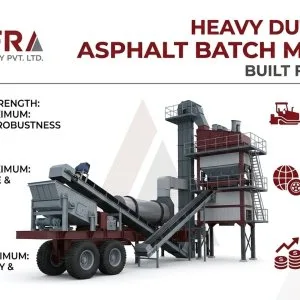 Heavy duty mobile asphalt batch mix plant built for maximum