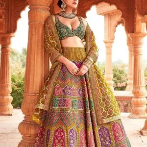 Sonam label elegant bridal mehendi outfit collection for moder