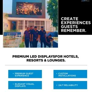 Led video wall for customer experience center internal communi