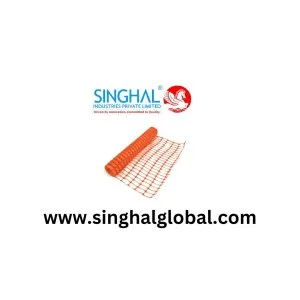 High visibility orange safety fence for secure boundaries