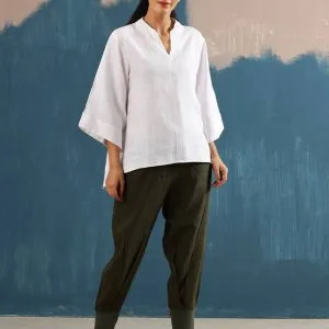 Explore manan white linen tops shop new arrivals