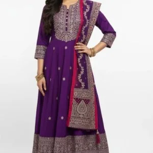 Royal purple anarkali dress set heavy look suit rs 2499