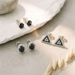 Shop certified black diamond stud earrings online