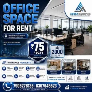Office space in lucknow near bhavani chauraha 2000 sq ft comme