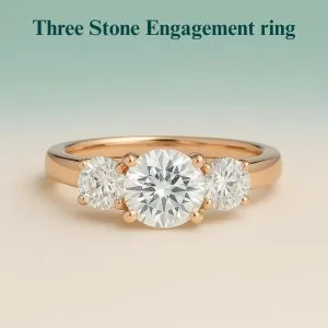 Buy lab diamond three stone rings at best price
