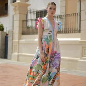 Multicolored floral maxi dress