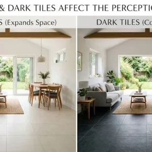 Porcelain slab tiles for bright and spacious interiors
