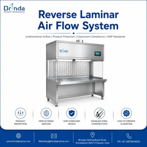 Reverse laminar air flow system pharmaceutical industry