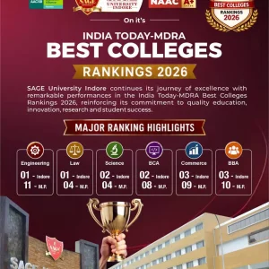 SAGE University Indore India Today MDRA Rankings 2026