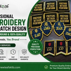 Professional embroidery logo patch design fast turnaround 100