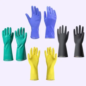 Reusable rubber hand gloves durable safety gloves