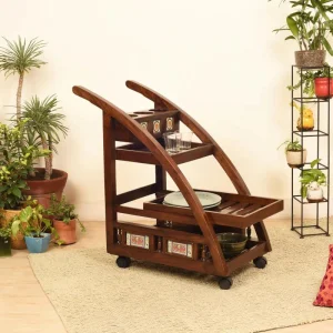 Wooden bar trolley online in india elegant home entertaining f