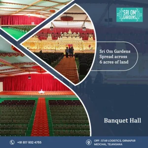Elegant wedding event banquet hall near medchal sri om garde