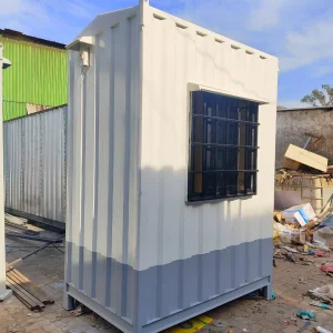 Portable security cabin with durable steel frame insulation