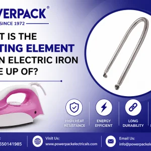 What is the heating element of an electric iron made up of