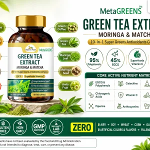 Green tea extract moringa matcha capsules
