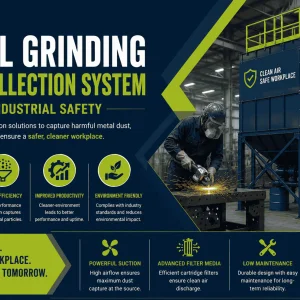 Metal grinding dust collection system for industrial safety