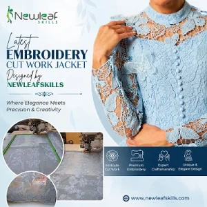 Latest embroidery cut work jacket by newleaf skills
