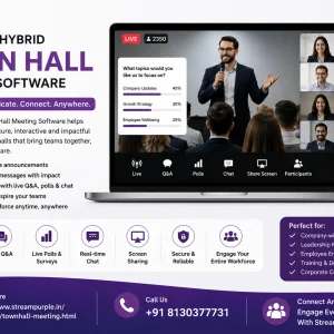 Virtual hybrid town hall meeting software streampurple