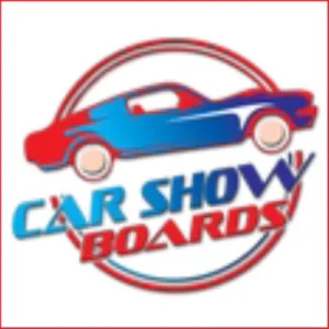 Custom car show boards display signs