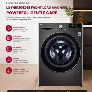 Lg fhb1209z4b 9kg front load washing machine lg by unilet