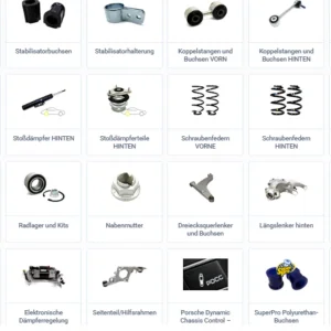 Porsche suspension axle parts