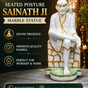 Seated posture sainath ji marble statue for worship place