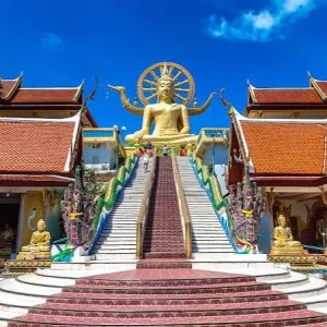 Wat sam phraya मंदिर और सुनहरी मू�