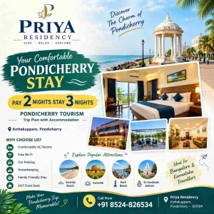 Looking for a comfortable pondicherry stay from bangalore
