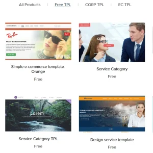 Free website templateshop or enterprise