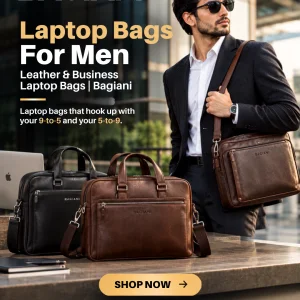 Premium leather laptop bag stylish functional