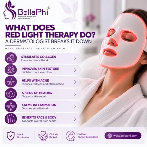 What does red light therapy do benefits skin care bellaphi