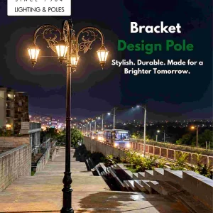 Street light bracket designed for safe and efficient light