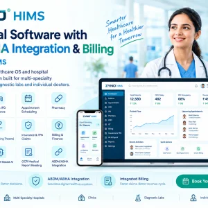 Hospital software with ai abha integration billing zyno him