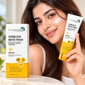 Sunblock matte finish sunscreen spf 50 for daily uv protection