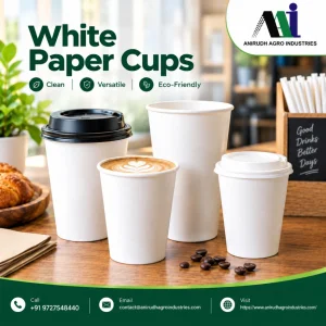 White paper cups for better hygiene presentation and everyday f