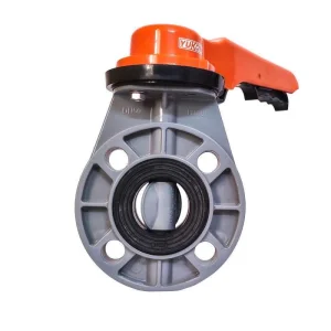Pvdf butterfly valve for corrosive chemical applications