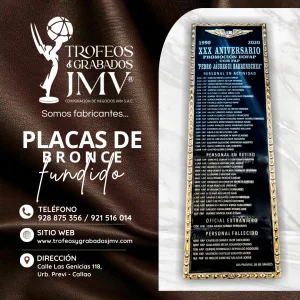 Placas en bronce