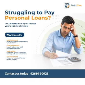 Struggling to pay personal loans settle legally with debt wise