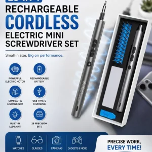 28in1 rechargeable electric screwdriver for easy repairs