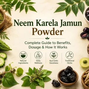 Karela jamun and neem powder traditional ayurvedic herbs for ev
