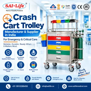 Crash cart trolley manufacturer supplier in india