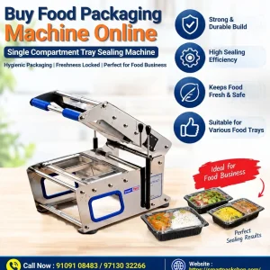 Buy food packaging machine online single compartment tray seal