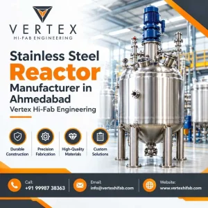 Stainless steel reactor manufacturer in ahmedabad vertex hifa