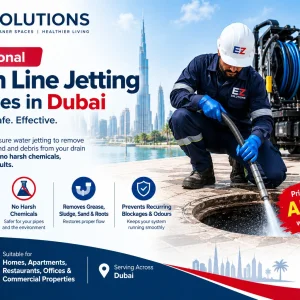 Professional drain line jetting services in dubai