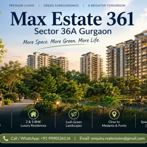 Max estate 361 sector 36a gurgaon 3 bhk servant 91 92123