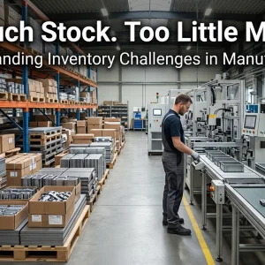 Why do manufacturers face excess stock and unexpected material s